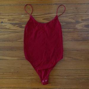 Red thong bodysuit